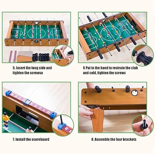 Miniatura 6 de Mesa de futbolín de mesa de 14 pulgadas, mini mesa portátil de fútbol de madera para niños, juguete educativo, mini juego de fútbol de mesa para