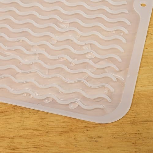 Miniatura 247 de Tapete de silicona para secado de platos para múltiples usos, fácil de limpiar, ecológico, resistente al calor, tapete de silicona para encimera