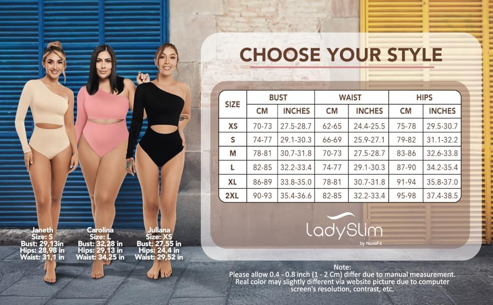 Ladyslim Colombian One-Shoulder Long Sleeve Bodysuit Top for Curvy Women - Chic and Stylish Bodycon Fit Tank Body Suit - Image 5