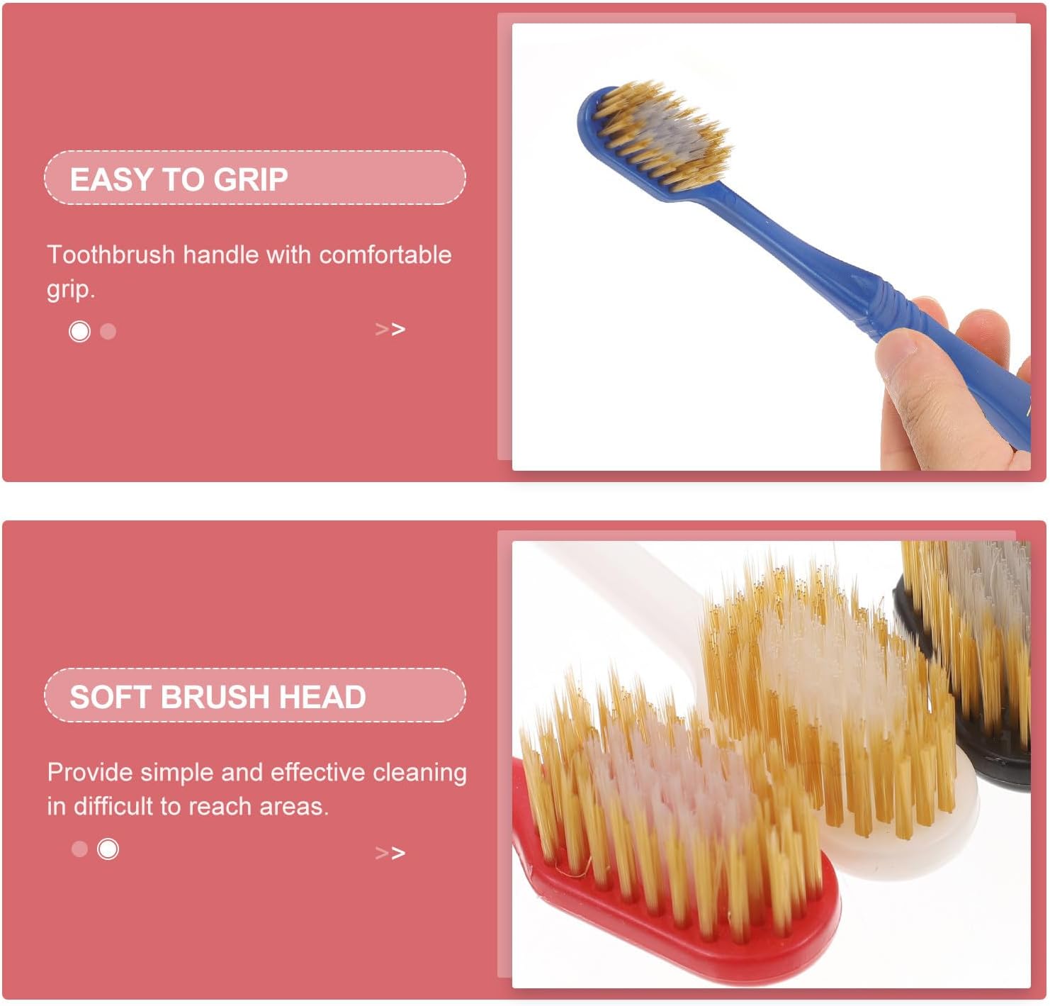 HOMSFOU 10pcs Charcoal Manual Toothbrushes Super Soft Bristles Small Head Oral Care Household Set for Adults Random Style Random Color