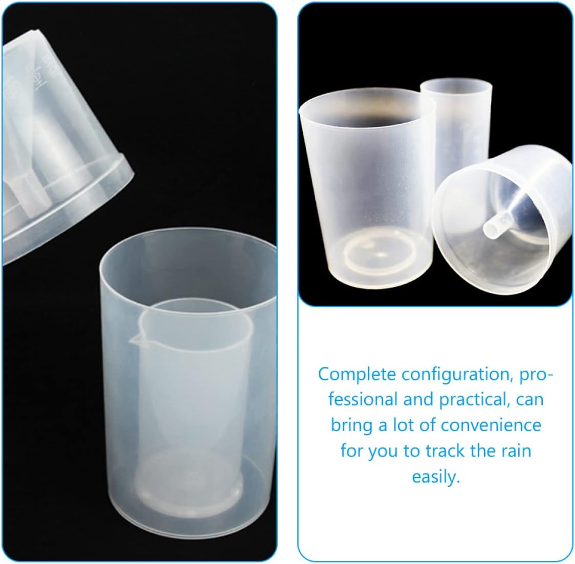 PAREKS 2 Sets rain Gauge Plastic Test Tubes Plastic Measuring Cup rain Measuring Cup Gardening Tools rain Measuring Gauge rain Water Measuring Device rain Measure Gauge Clear Test tube/2395