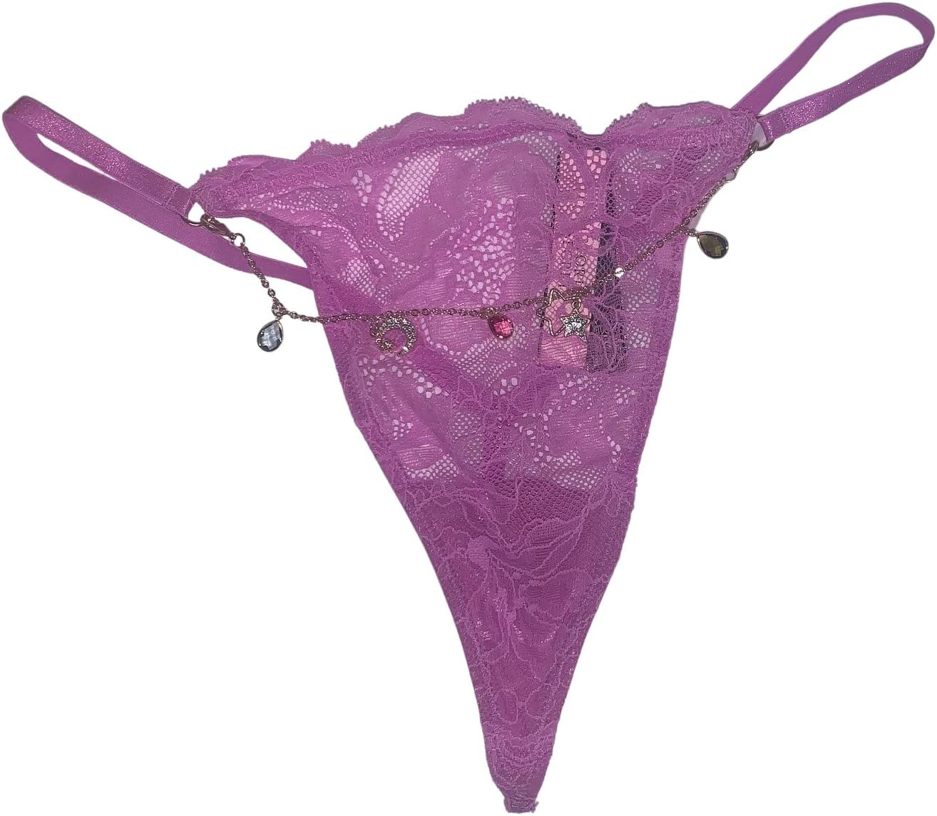 Victoria's Secret Very Sexy Lace V-String Charm Panty Color Berry Gelato Large New