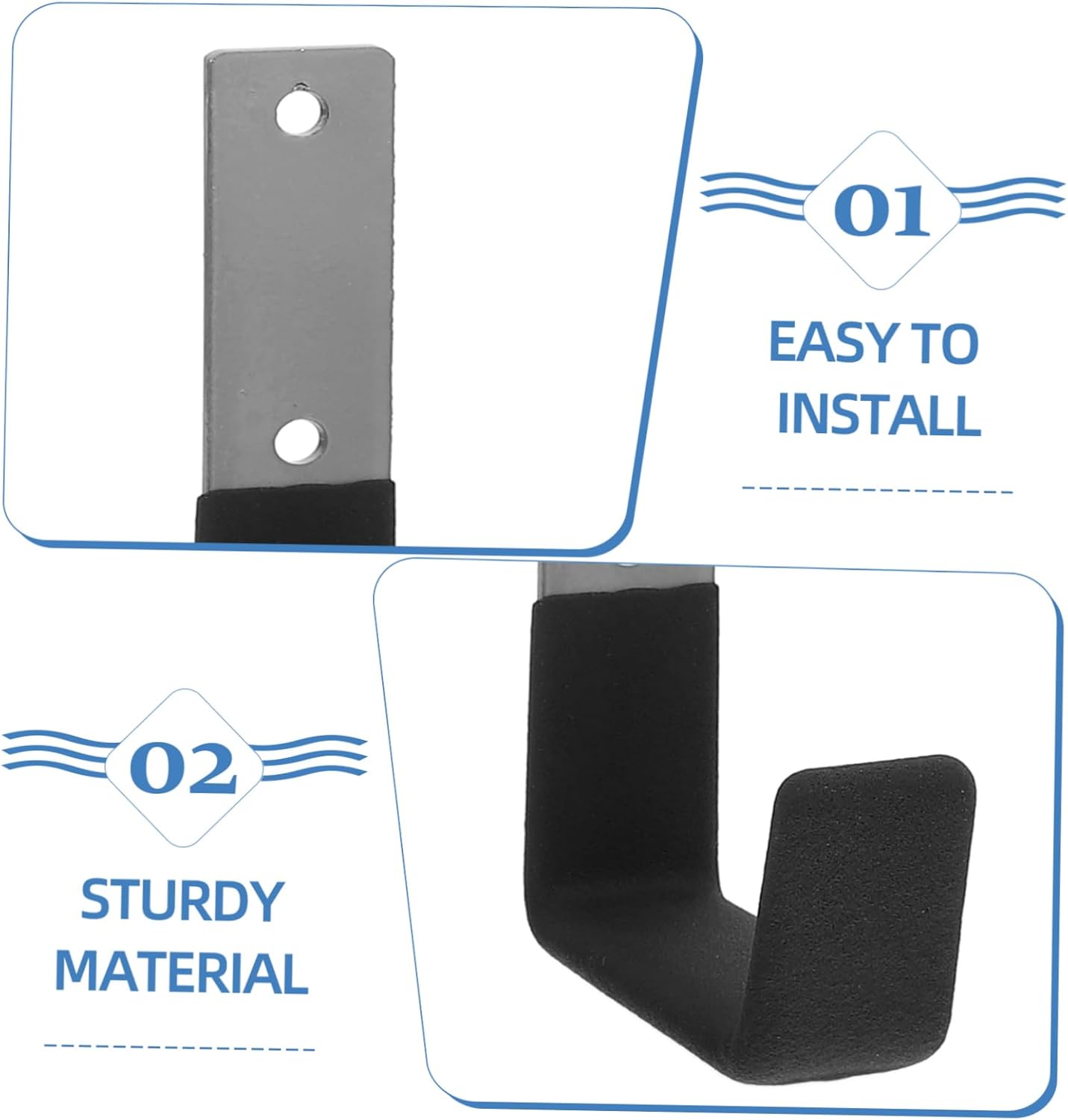 STOBOK 6Pcs Heavy Duty Wall Hooks Wall Mounted Storage Hooks for Garage for Hanging Ladders Bicycles Hoses Tools Slip Coated Construction for Use