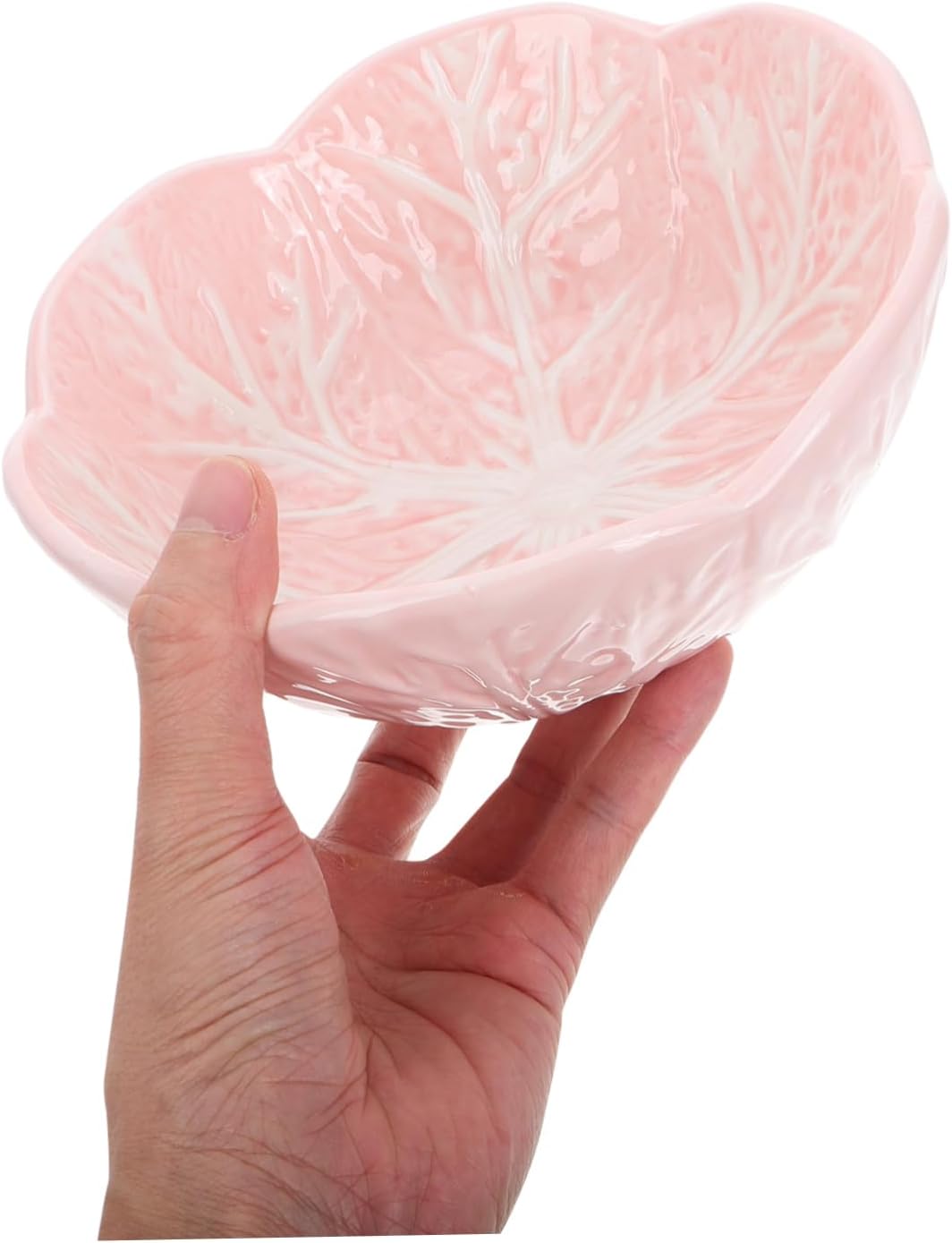 PRETYZOOM Creative Cabbage Design Ceramic Plate for Serving Fruits and Snacks Cute Dessert Plate Dishwasher Safe for Home Office and Hotels for Parties and Gatherings