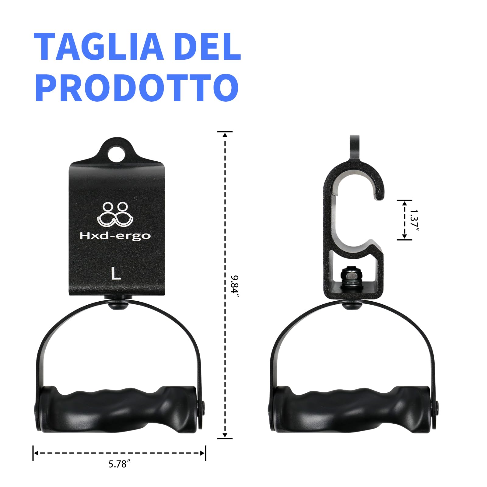 HXD-ERGO Barra LAT Machine Attacco per Cavo con Impugnatura a D Ergonomica Manopole per trazioni, rotabili