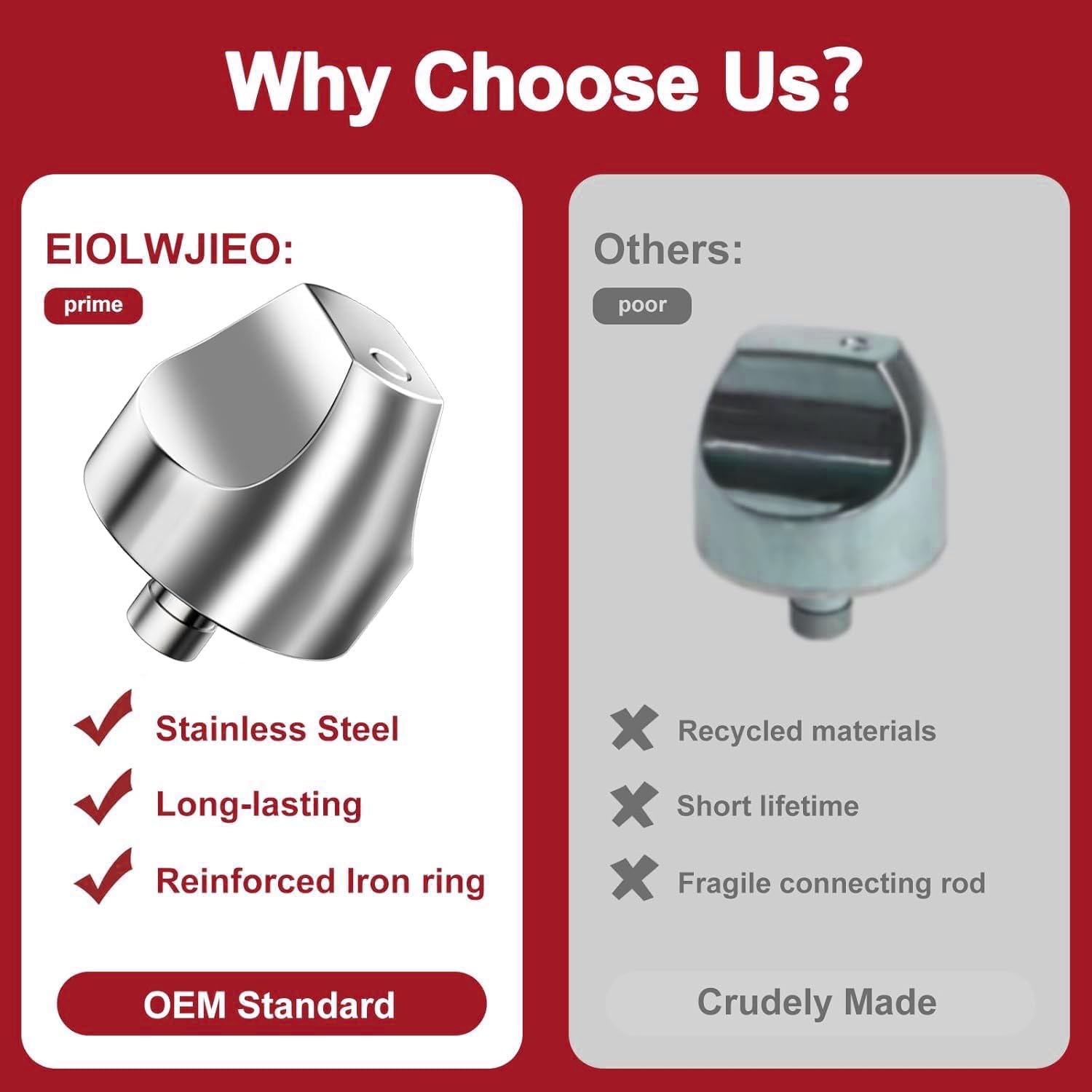 WB03X32194 WB03T10329 Compatible with GE Cafe Stove Knobs, WB03X25889 Cooktop Knob Replacement for GE Cafe Cooktop, Fits CGP350 & CGP650 Series, 5 Pack