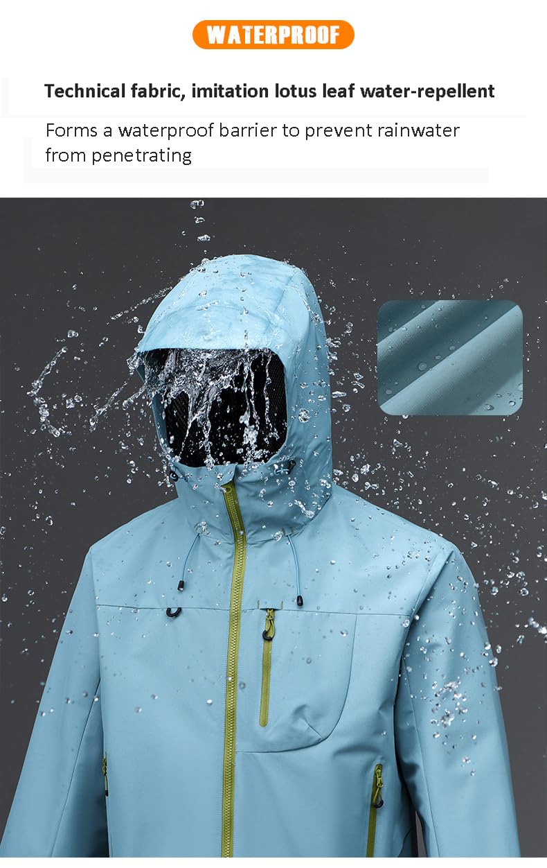 Giacca softshell da uomo e donna, antivento, impermeabile, con cappuccio, giacca funzionale traspirante, leggera, sottile, per ciclismo, escursionismo, ciclismo