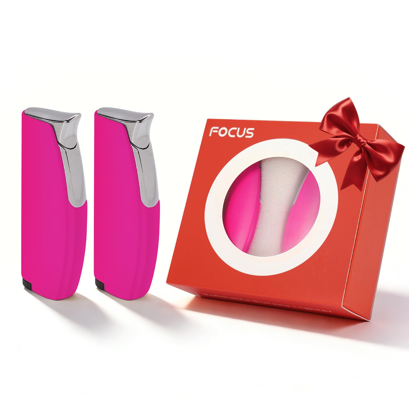 Photo 1 of 2 Pack Torch Lighter Butane Lighter,Refillable Mini Lighter for Candles Fireworks,Gifts for Friends Or Family Members(NO PREFILLED) (Pink)