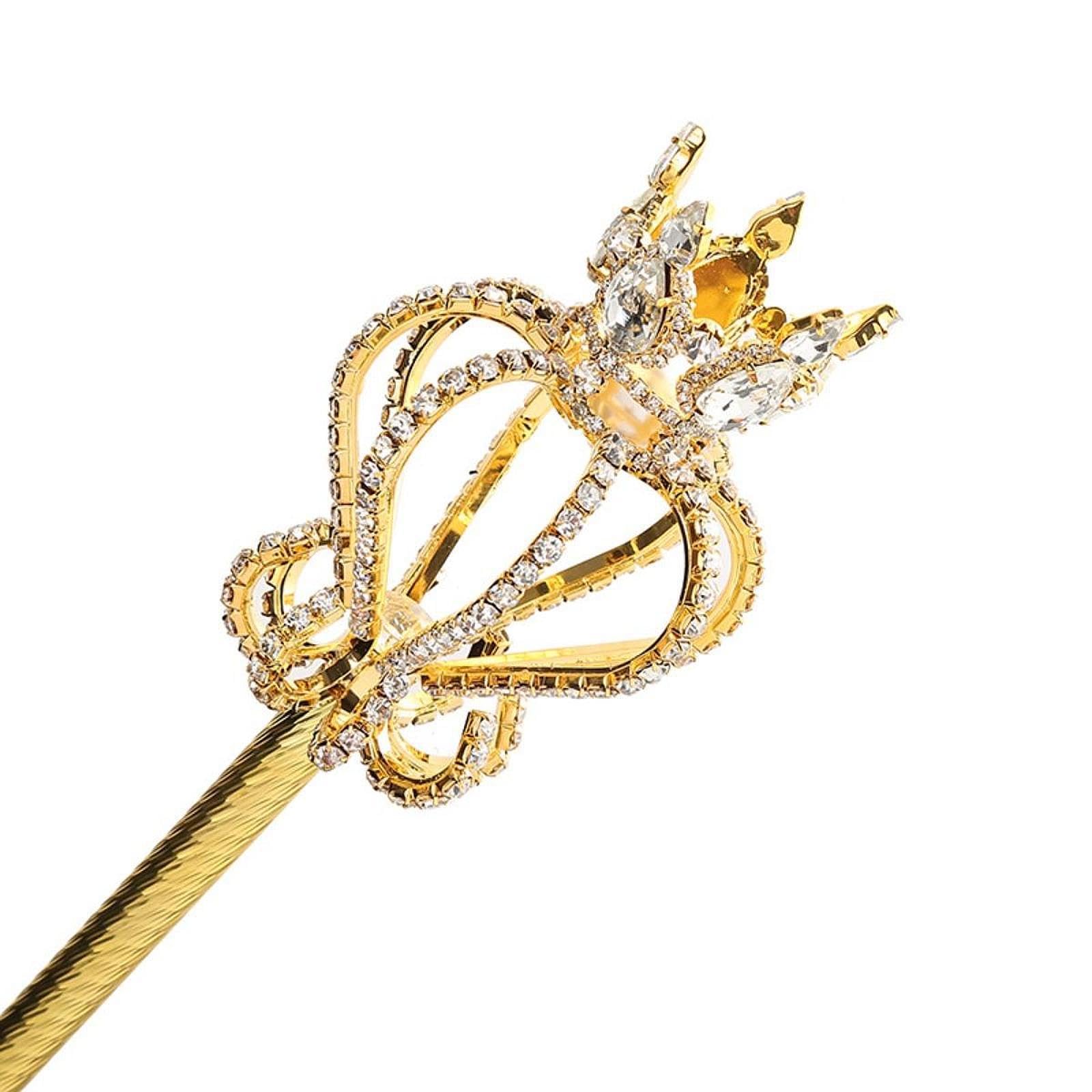 Cosplay Accessory Birthday Halloween Gold Rhinestone Scepter - Queen  Sceptre For Birthday Parties, Halloween, And Cosplay Gold Wand, image size:1600x1600