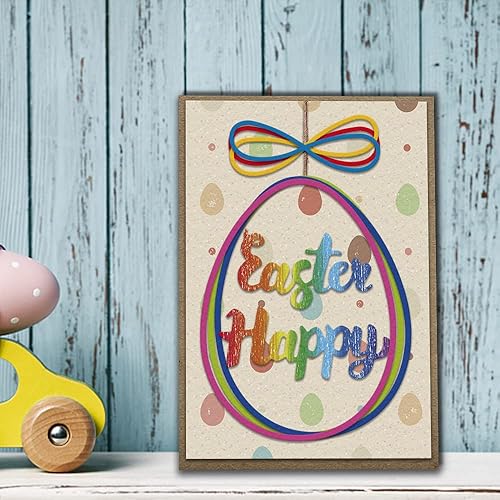 Miniatura 3 de Hying Troqueles de corte de marco de huevos de Pascua para hacer tarjetas, huevos de encaje huecos, troqueles de lazo, troqueles de huevos de