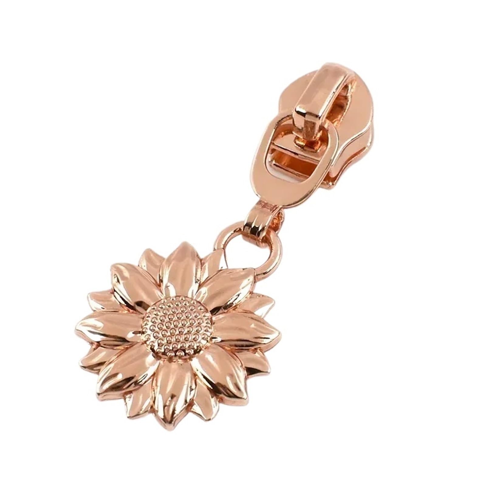 5/10/30Pcs 5# Zipper Puller for Nylon Zip Clothes Bags Decor Zips Slider Handle Sunflower Zippers Head Repair Sewing Supplies(Rosegold,5PcsForNylon-No5)