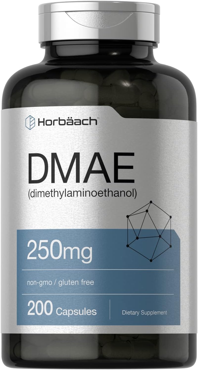 Horbaach DMAE Supplement 250mg 200 Capsules NonGMO