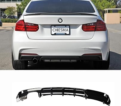Rear Diffuser for 2012-2019 BMW 3 Series F30 F31 M Sport - ABS Painted Gloss Black Bumper Diffuser
