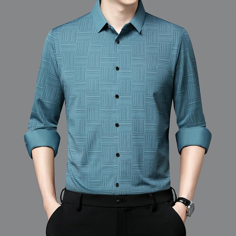 Camisa para hombre resistente a las arrugas de corte cómodo 6