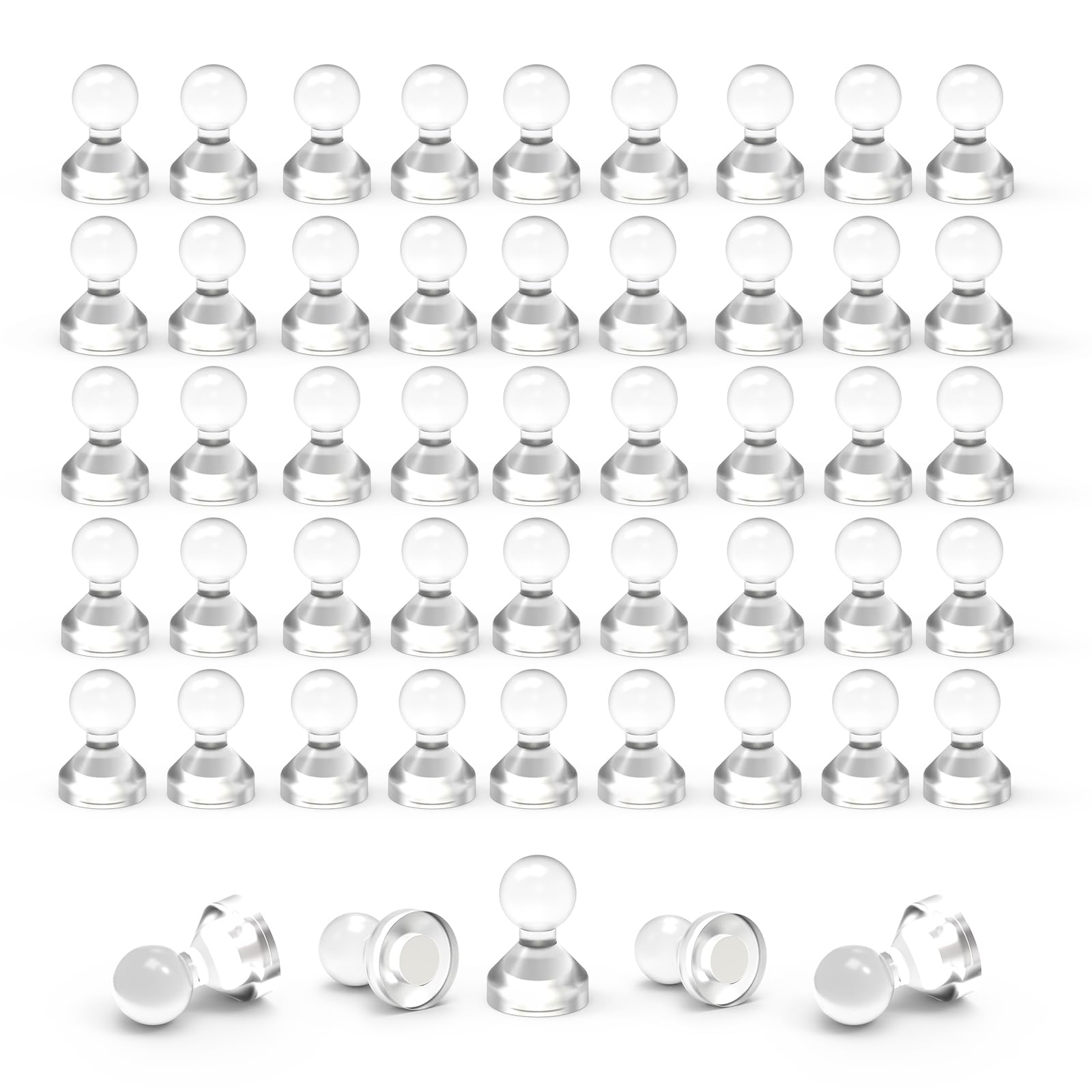 THCMagorilla Magnetic Push Pins Powerful Push Pin Magnets for Fridge Whiteboards Calendars Maps in School & Office Pack of 50,White