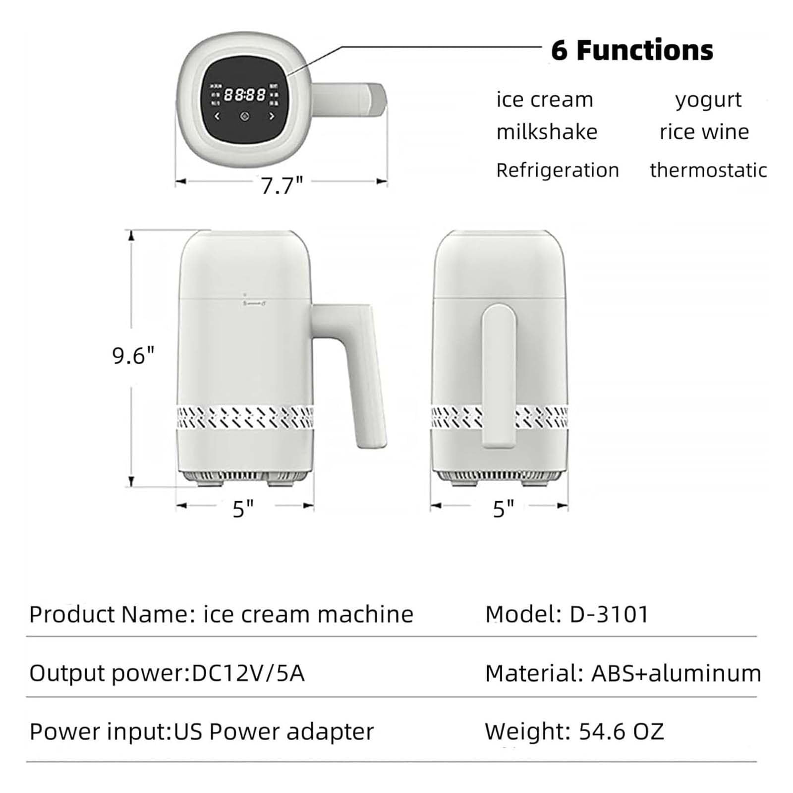 Mini Heladera - Panel De Control Lcd, Heladera EléCtrica Para Postres De 300 Ml Para Yogur, Sorbete, Licuados Y MáS - Heladera PortáTil Para Queso Helado, RefrigeracióN Por Semiconductores
