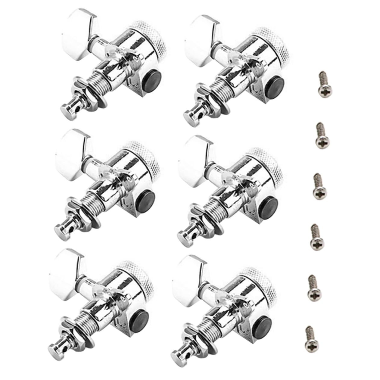 Holibanna 1Set Locking Guitar Tuning Pegs Chrome Replacement Parts for Easy Guitar Tuning Essential Accessory for Guitarists and Luthiers Compatible with Various Guitar Styles