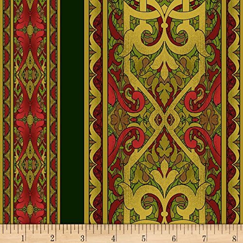 Miyako Border Stripe Khaki, Quilting Fabric by the Yard