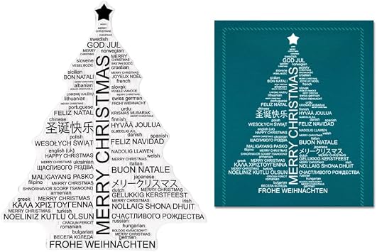 Estivaux Christmas Trees Background Clear Stamps for Card Making and Journaling, Merry Christmas Words Letters Rubber Stamps Xmas Trees Star Stamps for Scrapbooking DIY Cards Album Crafts Supplies
