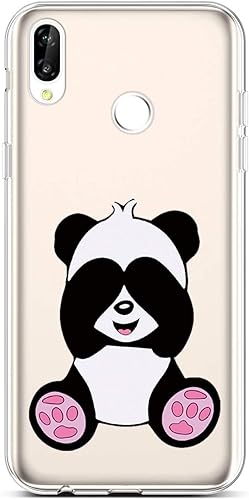 Jinghuash Kompatibel mit Huawei Smart Plus HA lle Transparent TPU Silikon mit Muster Ultra DA nn Durchsichtig TPU StoAYfest Bumper HandyhA lle SchutzhA lle Tasche Case-GroAYer Panda