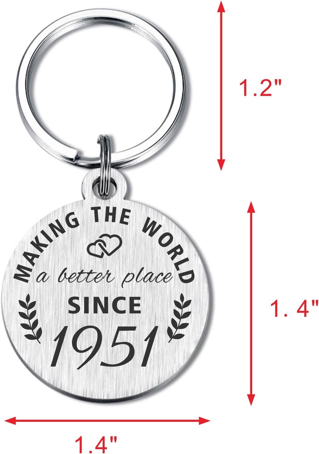 ABNTY 75th Birthday Gifts for Women Men, 75 Year Old Birthday Keychain, Born in 1951 Gifts, 1951 Birthday Decorations - Image 5