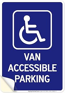 Van Accessible Parking Sign, 10x7 Inches, 4 Mil Vinyl Decal Stickers Weather Resistant, Made in USA by My Sign Center