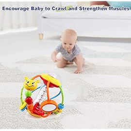 HOLA Baby Toys 0-6-12 Months, Baby Rattle Toys Activity Ball Infant Toys 6 Month Old Baby Toys 3-6 Months, Shaker Grab Spin Travel Toys Easter Basket Stuffers