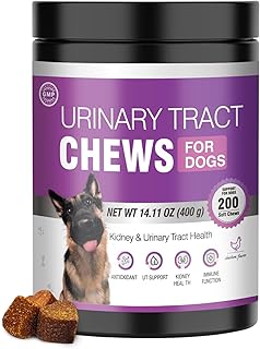 Dog Uti Treatment Cranberry Supplement for Dogs 200 Chews Urinary Tract Medicine Bladder Control Pills Kidney Support Cranberrys Extract Bites Uti Infection Treats Incontinence Remedy for Dogs Chicken