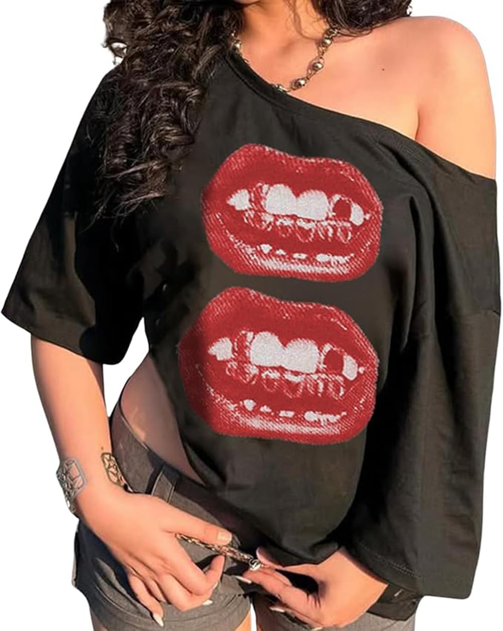 Amazon.com: Pinclodly Off The Shoulder Tops for Women Short Sleeve