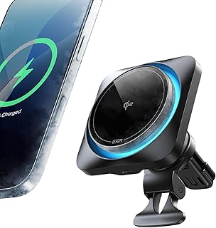 ESR Qi2 15W充電 magsafe 車載 スマホホルダー 車 冷却ファン付き Qi2認定magsafe充電器 CryoBoost 高速充電スマホ冷却 エアコンルーバー/ダッシュボード式ワイヤレス車載充電器 iPhone15/14/13/...