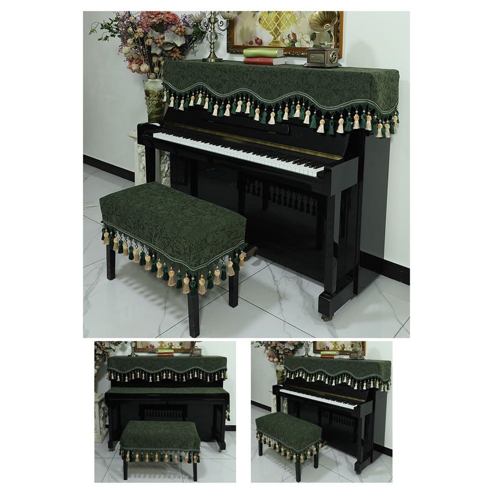 Pokrowiec na fortepian do pianina, nowoczesny, minimalistyczny półpokrowiec z odpornej na kurz osłony górnej z tkaniny(Double Bench Cover)