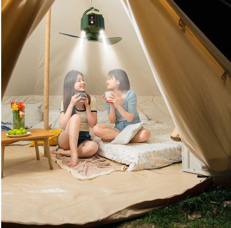 Fan USB Fan Outdoor Fan Table Fan 360° Rotation Portable Fan Lamp LED Camping Lighting Emergency Light Bedroom Office Desk Fan Lamp Low Noise Cooling (Black) X15