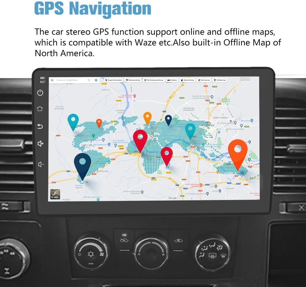 Car Radio Stereo 10 inch Touch Screen for Chevy Silverado 2007-2013 Tahoe GMC Sierra Yukon with Wireless CarPlay Android Auto