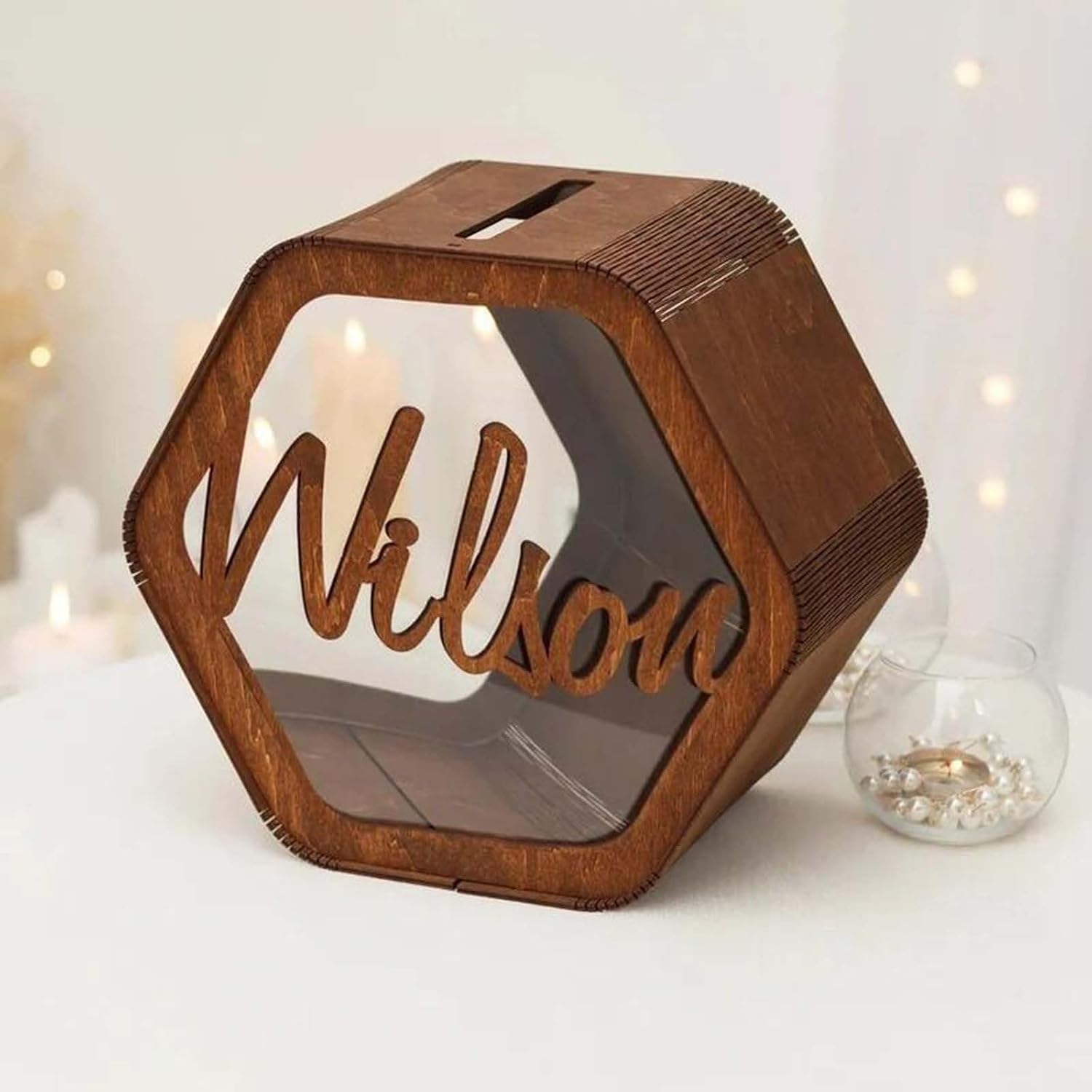 Custom Wedding Card Box for Wedding Personalized GiftsDecorMemoryBoxKeepsake (A)
