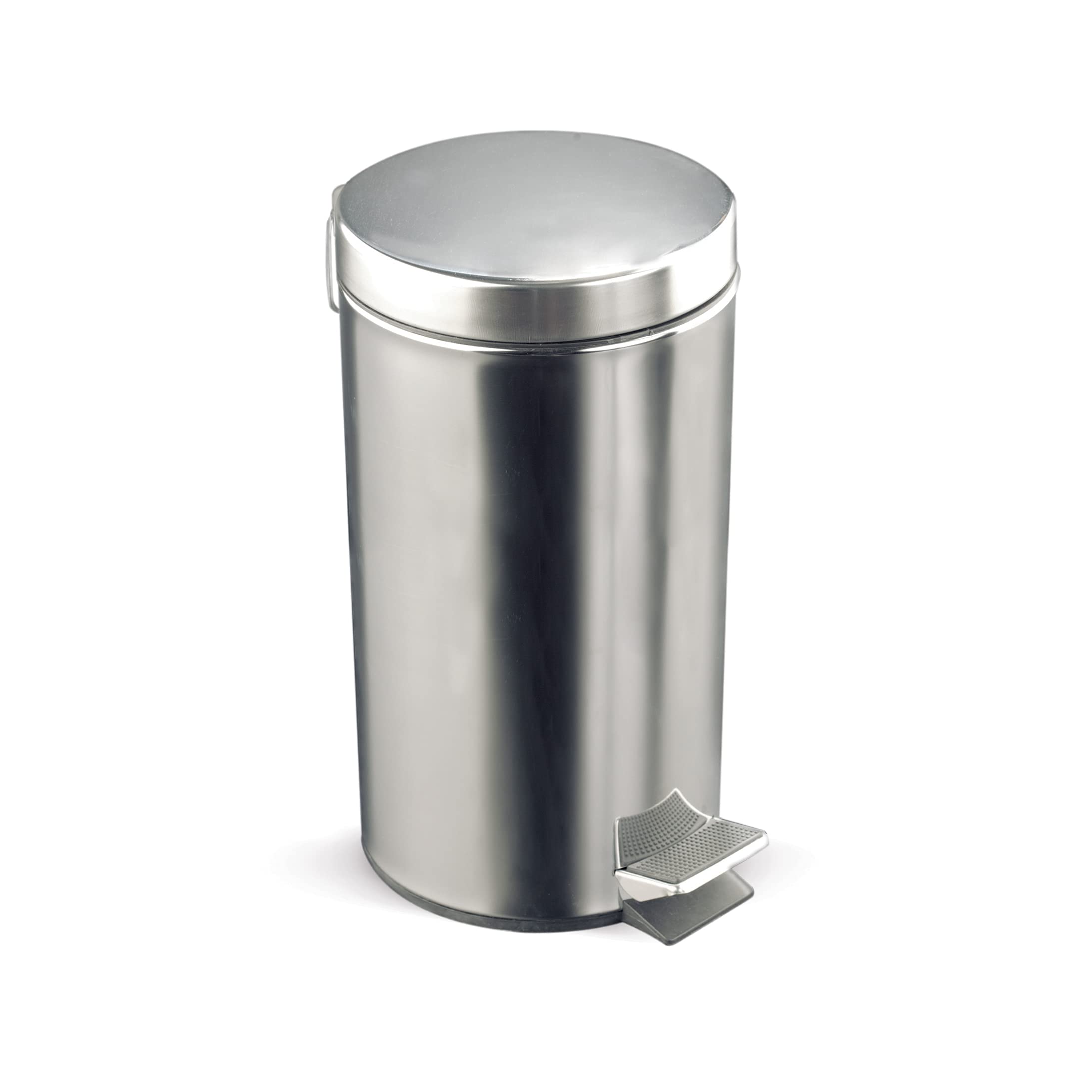 Rocada - Papelera de Metal, Papelera Oficina, Cubo de Acero Inoxidable con Tapa Basculante, 30 Litros de Capacidada con Cesta Extraíble, Medidas 29X65X29 cm