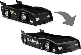 Delta Children Grand Prix Race Car Toddler and Twin Bed, Black
