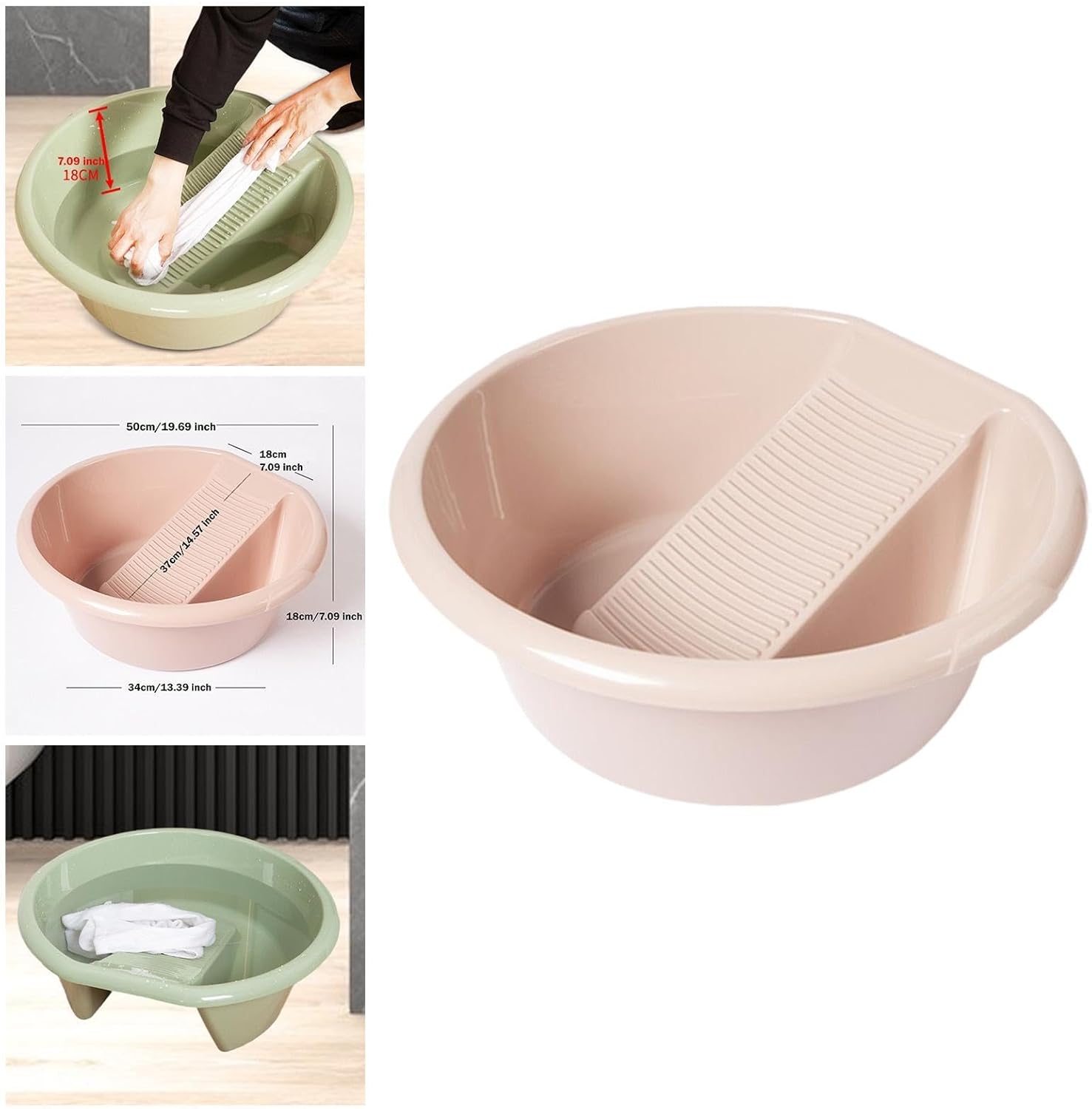 Laundry Board, Washboard Basin Laundry Tub Thickened Multipurpose Portable with for Underwear