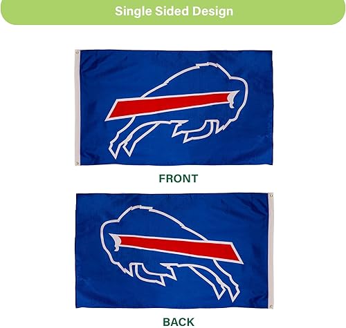 Miniatura 4 de NFL Buffalo Bills - Bandera duradera de 3 x 5 para exteriores con ojales, bandera y pancarta resistentes para jardín al aire libre y patio, bandera