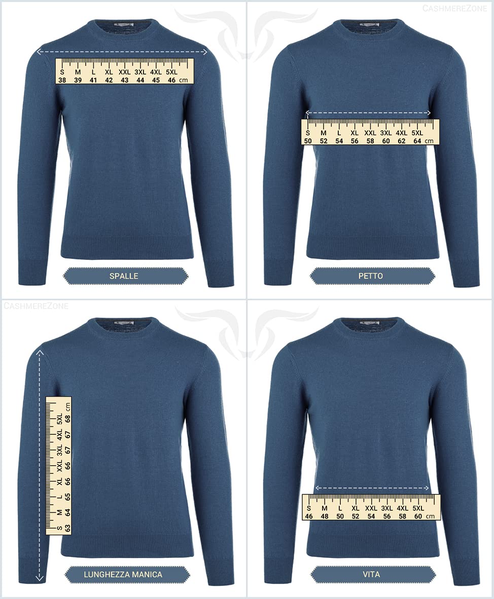 Dolcevita Maglione Uomo 30% Puro Cashmere 70% Pura Lana Made in Italy Pull Manica Lunga Morbido Soffice e Caldo
