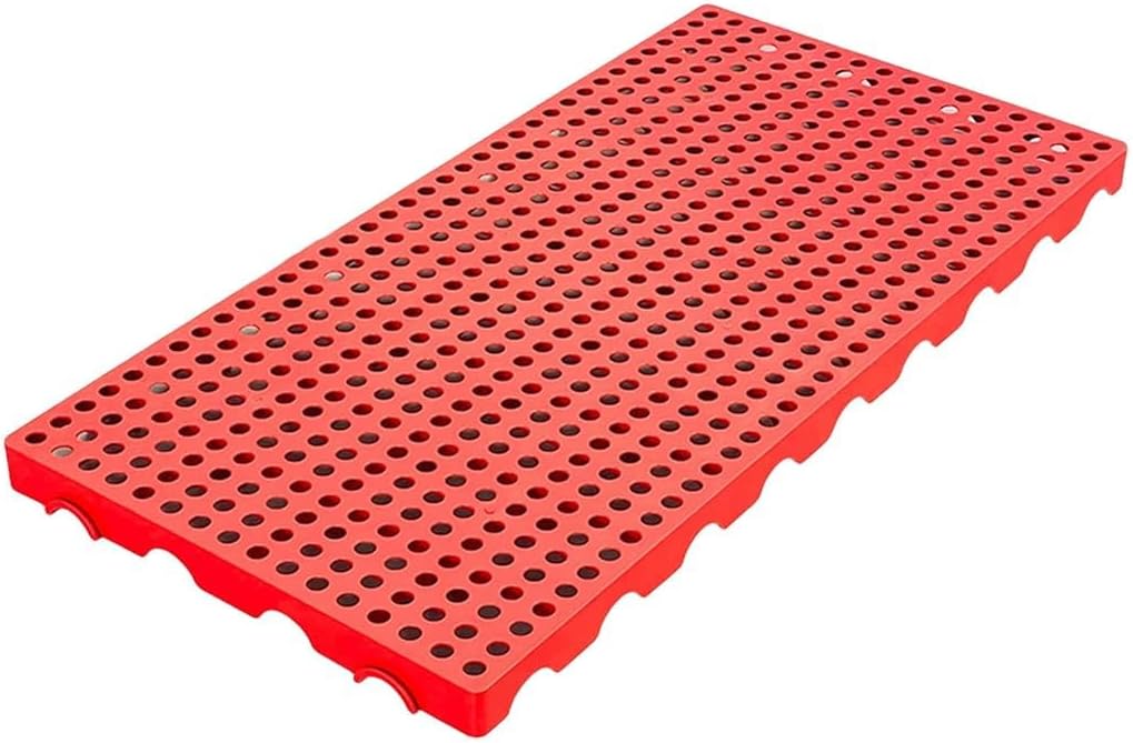 Plastic Pallet, Paint Palette, Breathable Grid Ventilation Pallet, Nestable Moisture Proof Plastic Pallets, Support Up to 2000 Lbs/㎡, for Garage Supermarket Basement Storage(Color:Red)