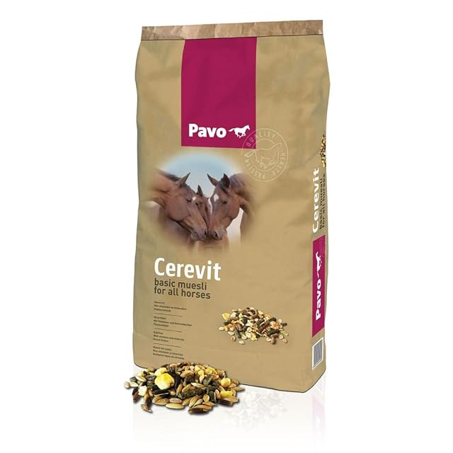 Unbekannt Pavo Cerevit 15 kg de Cereales en Copos sin Avena para Adultos Caballos, Ideal para Caballos de Ocio