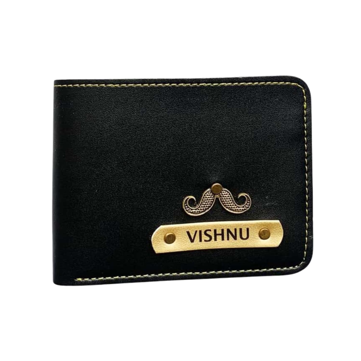teak wood Name Personalized Men's Wallet with Name & Charm | Customized Bifold Leatherette Wallet for Men | Unique Birthday & Anniversary Gift for Husband, Father, or Brother (Black)-picture-38