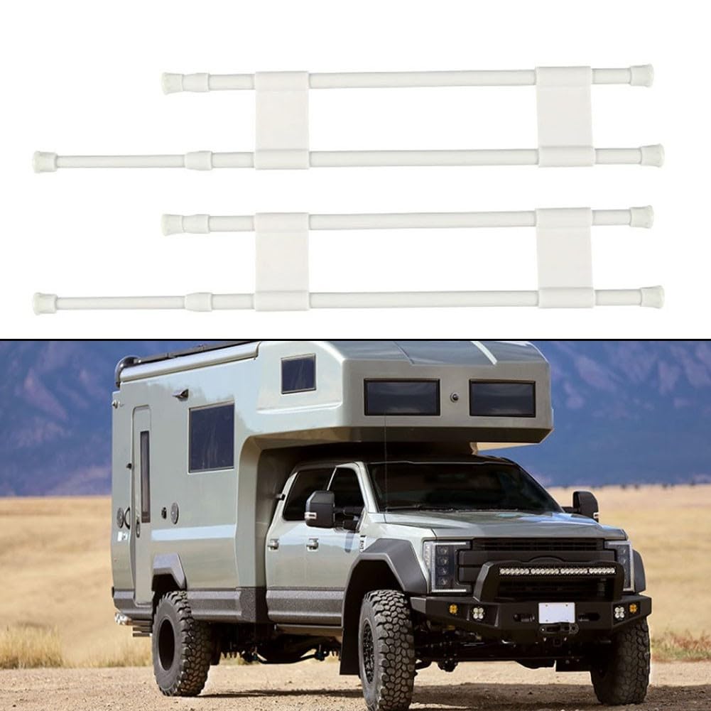 Barras de refrigerador ajustables para caravana, barras de tensión para nevera, barras de tensión dobles para caravana, barras de tensión ajustables, organizador de nevera, estante extensible