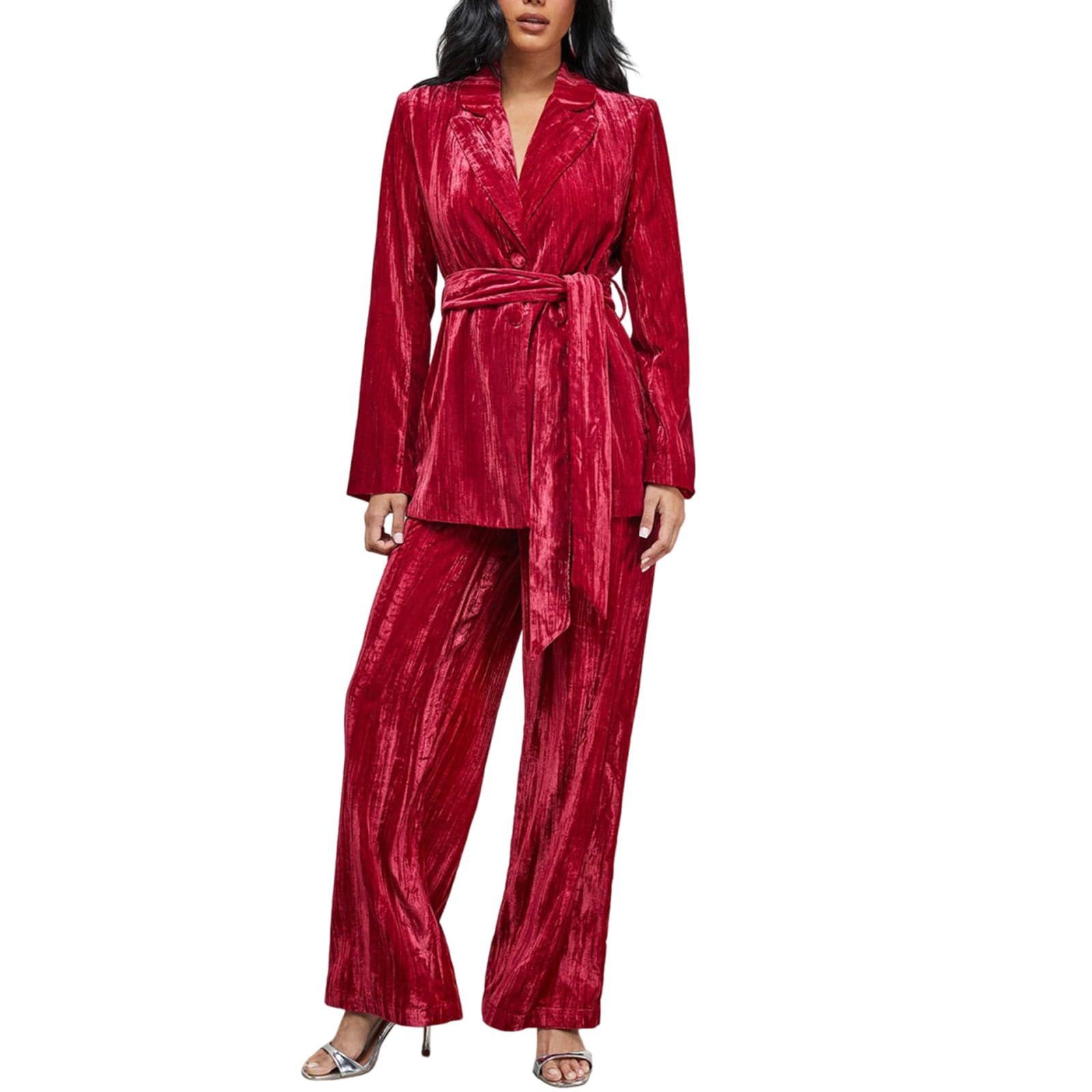 Due Pezzi Donna Scuola Vita ​Alt Autunno Top E Pantaloni Manica Lunga Moderno Girocollo Adatto Stirata Tinta