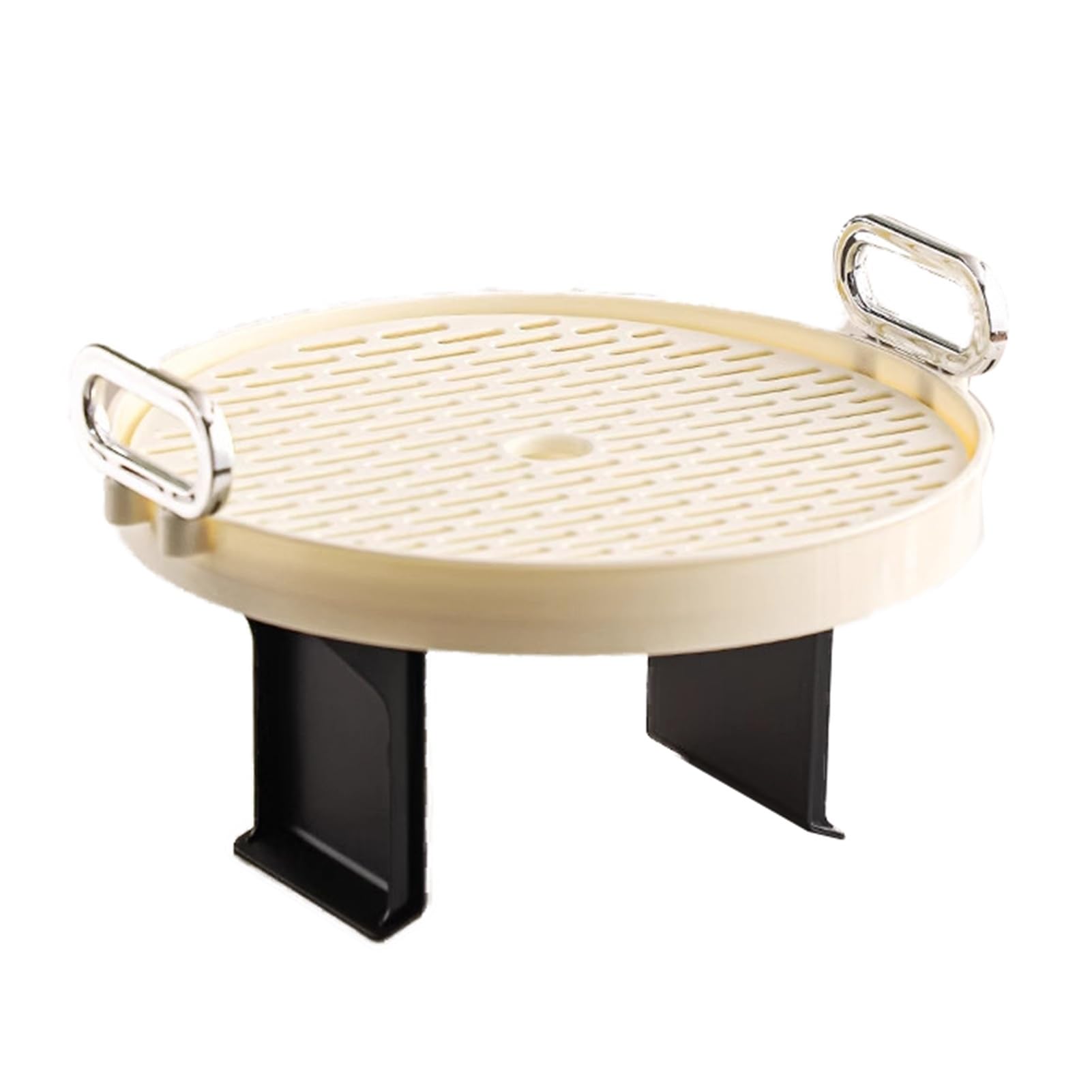 XCSDEW Round Sofa Tray,Plastic Armrest Storage Rack,Removable Perforated Drain,Suitable for Storing Fruit(White)