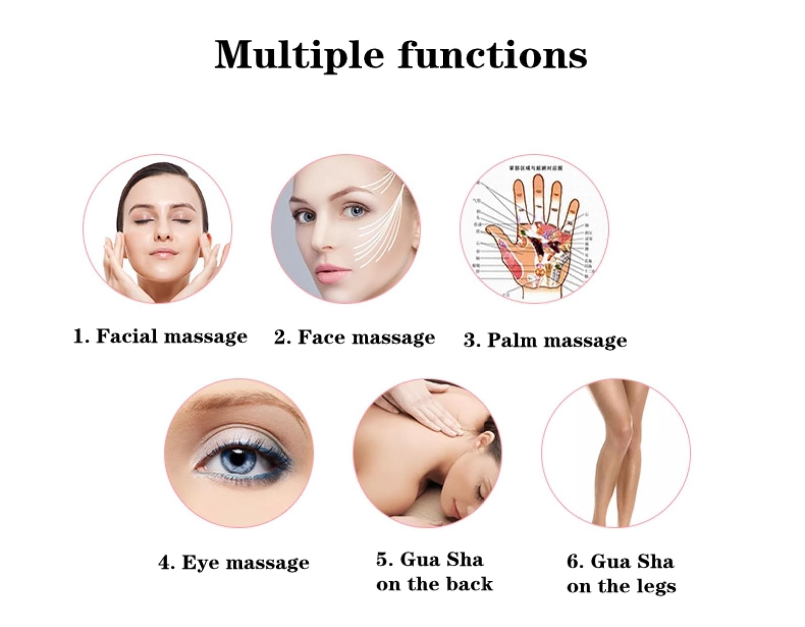 Gouache Stone GuaSha Herramientas de Masaje Raspador Gua Sha Masaje for Cara Cuerpo Natural Masajeador Facial de Jade Conjunto, 3 Piezas Sin Caja Inicio Colecciones (Color : 3pcs No Box)