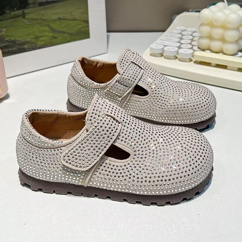 MAIITRIP Girls Sparkly Clogs Sandals with Adjustable Strap-Comfortable Slip On Shoes for Little Kids,Soft Memory Foam Insole&Glitter Mesh Design,Lightweight Breathable Summer Slippers2