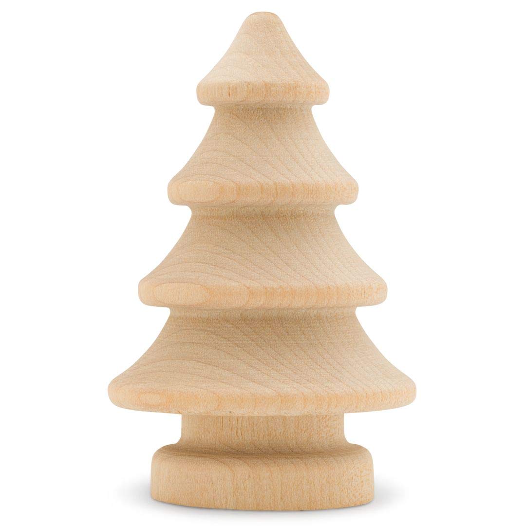 Buy Mini Wooden Christmas Tree 23/4 inch, Pack of 10 Unfinished Wood