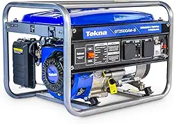 Gerador a Gasolina Tekna GT2500AW – 2.200W, Bivolt 127V/220V, Motor 4 Tempos 163cc, AVR, Voltímetro e Carregador de Bateria