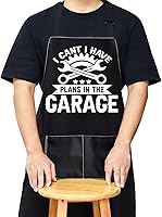 Vista 1 de WZMPA Car Mechanic Apron With Pockets Car Mechanic Gifts I Cant I Have Plans In The Garage Adjustable Apron For Dad Men